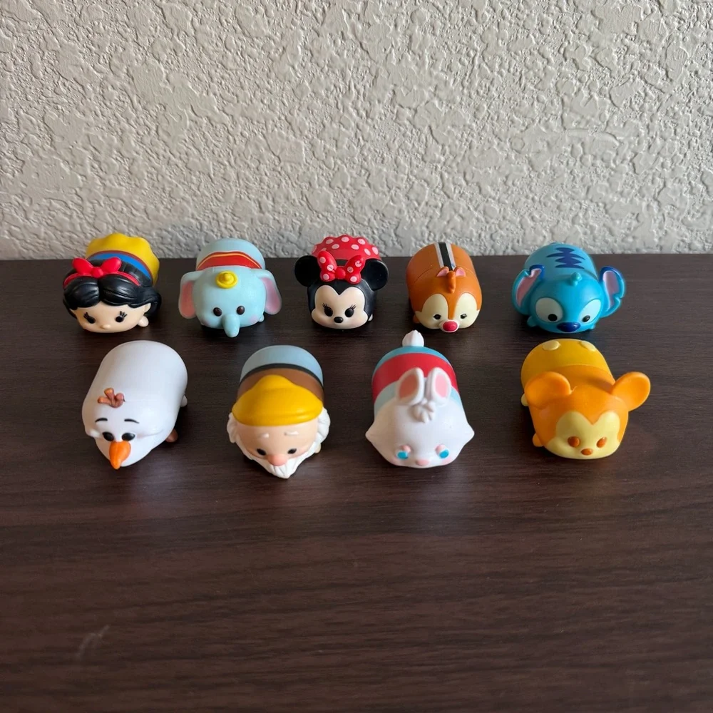 Disney Tsum Tsum Figure Lot 9pc Minnie Stitch Olaf Dumbo Snow White Doc‎ Roo
